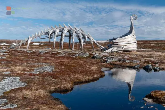 Drakkar-Leviathan Skulptur in Ultima Thule, Vardø