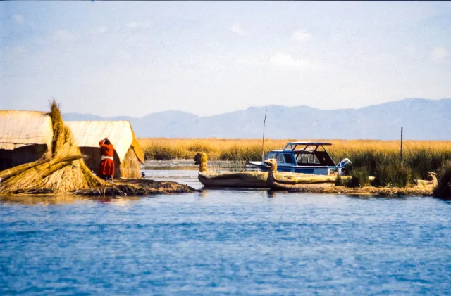 The floating islands of the Urus from Totora reed