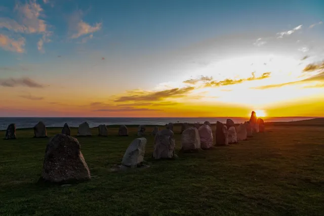 Sonnenuntergang über Ales stenar