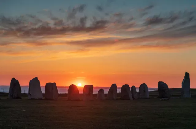 Sonnenuntergang über Ales stenar