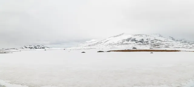 At the pass of the Valdresflye mountain plateau