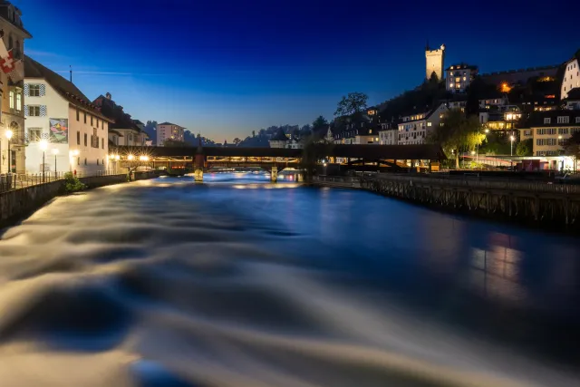 The Spreuer Bridge over the Reuss in Lucerne